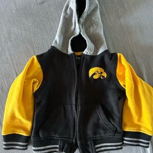 Toddler Black and Yellow Iowa Hawkeye Zip Hoodie